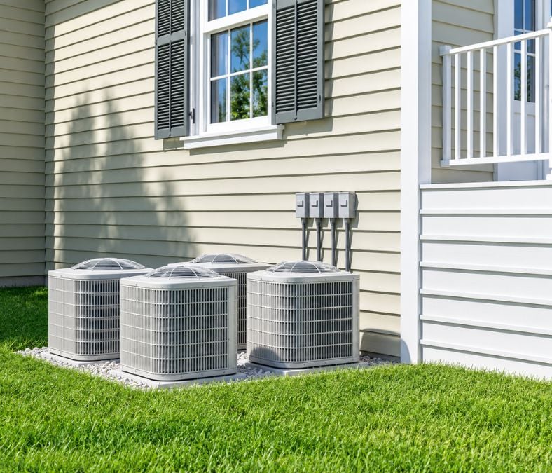 Indoor and outdoor split air conditioner installation setup