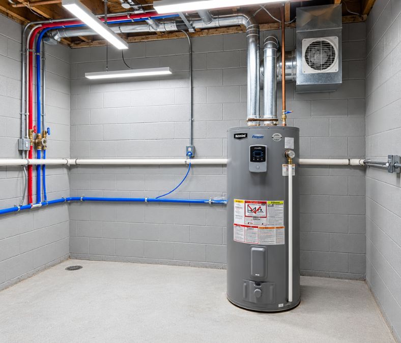 Newly installed water heater following water heater installation in Kansas City